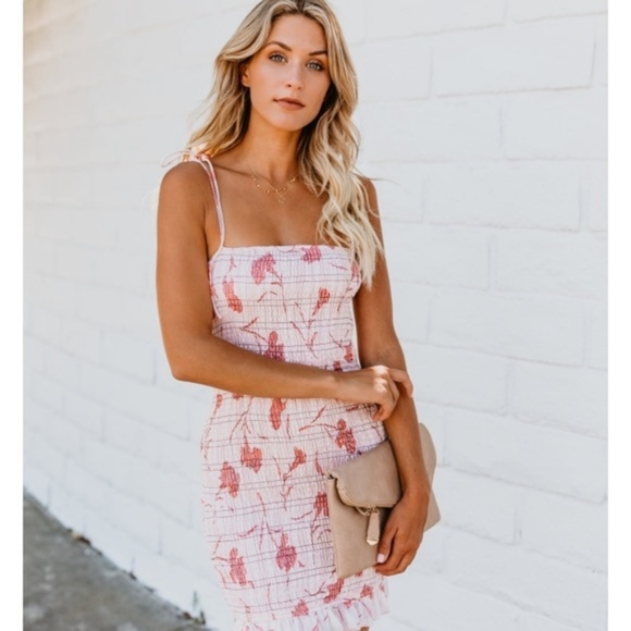 Dreamy Doll smocked off the shoulder dress - Picture 1 of 4